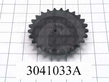 Chain Sprocket, ANSI 40, Cylindrical with Keyway, 0.63 in. Bore Size, 25 Teeth, Single Strand, 3.99" Outside Diameter, 1.00" Overall Length, Steel Material