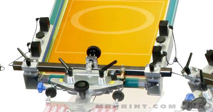 Large knobs & levers for easy adjustments on Chameleon Manual Screen Printing Presses