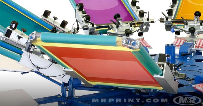 Optional side clamps & air locks on Chameleon Manual Screen Printing Presses