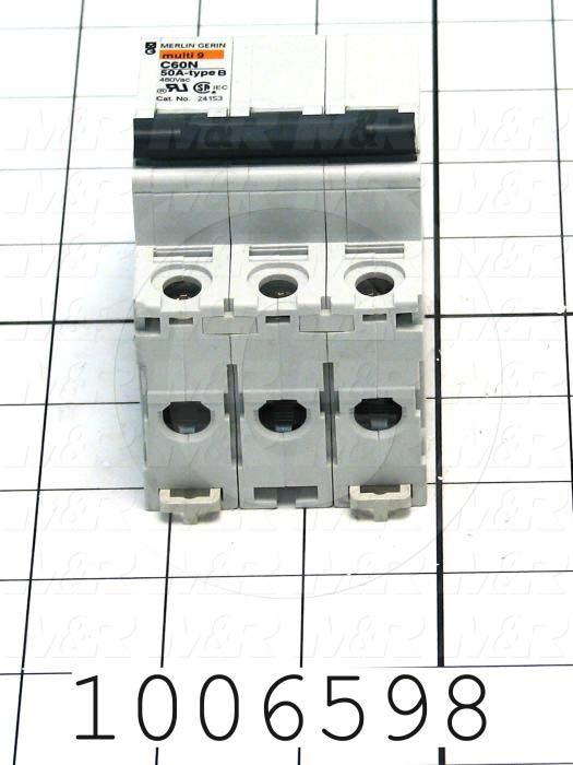 Circuit Breaker, 3 Poles, 10A, 480VAC, D Curve, UL 1077
