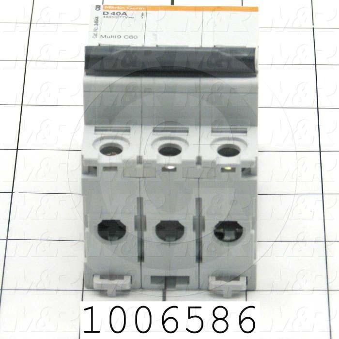 Circuit Breaker, 3 Poles, 40A, 480VAC, D Curve, UL 1077