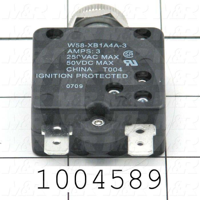 Circuit Breaker, Thermal, 1 Pole, 3A, 220VAC