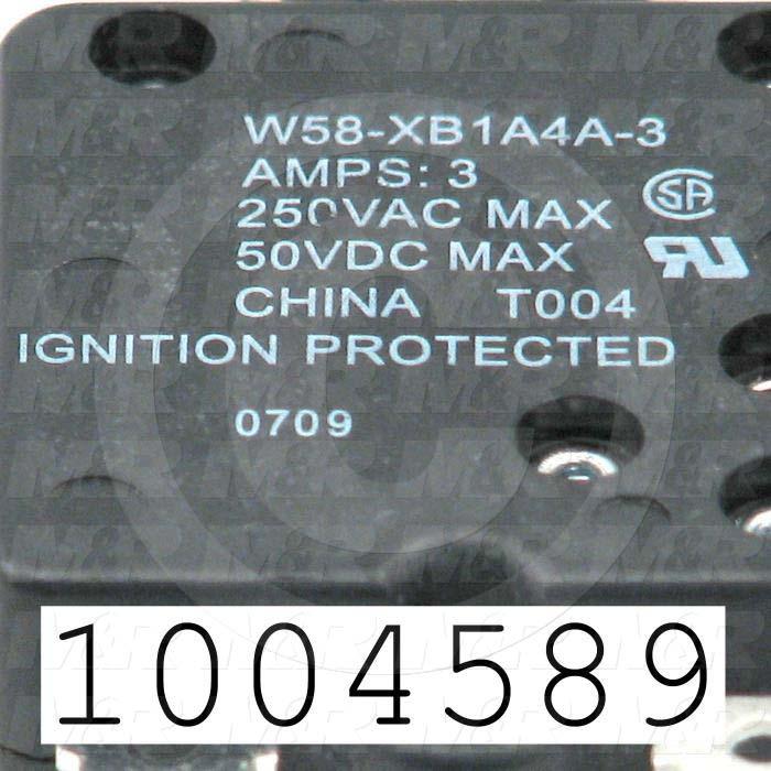 Circuit Breaker, Thermal, 1 Pole, 3A, 220VAC