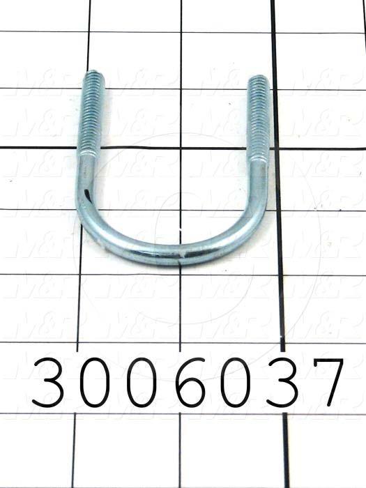 Clamps, Hose And Tube Clamp Type, U-Bolt Style, 1" Pipe U-Bolt Size, 1/4"-20 Thread Size, Steel Material, Zinc Finish