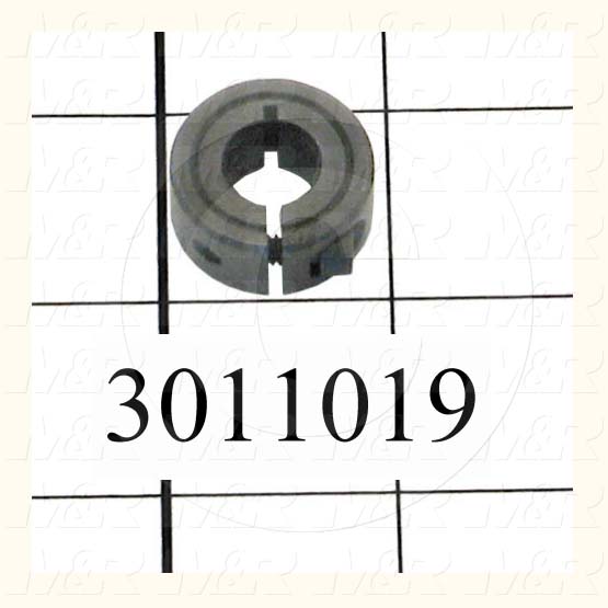 Collar, One-Piece Clamp-On Type, 3/8 in. Bore Size, 1.06 in. Outside Diameter, 0.312" Width, Stainless Steel