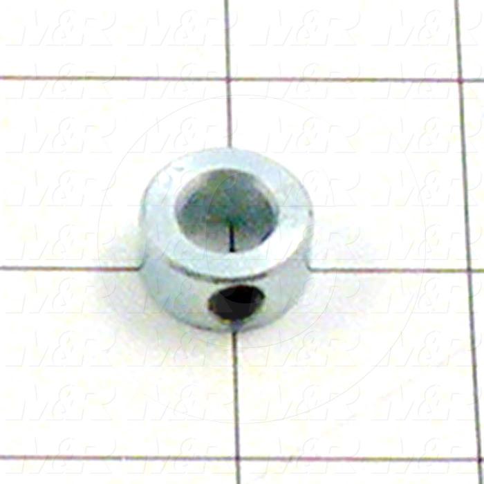 Collar, Set Screw Type, 3/8 in. Bore Size, 3/4 in. Outside Diameter, 3/8" Width, Steel, Finish Zinc