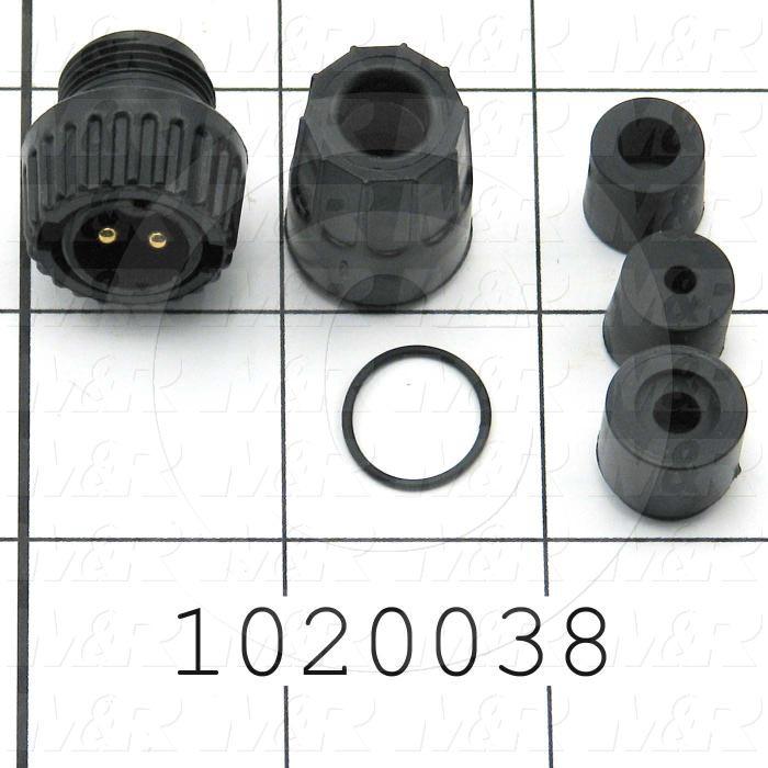 Connector, Cable End, Male, 2-Pin, TWISTLOCK Terminal, 5.08MM