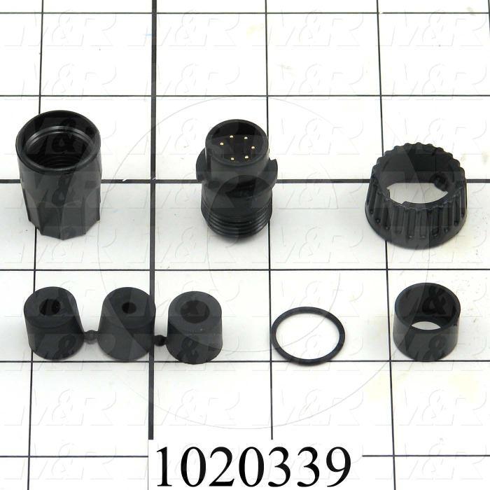 Connector, Cable End, Male, 6-Pin, TWISTLOCK Terminal, 5.08MM, Solder Cup