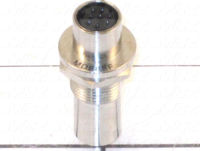 Connector, Feed-Thru Adapter, Female/Female, Mini Din 8, TWISTLOCK Terminal, 5.08MM, 400VAC, 15A