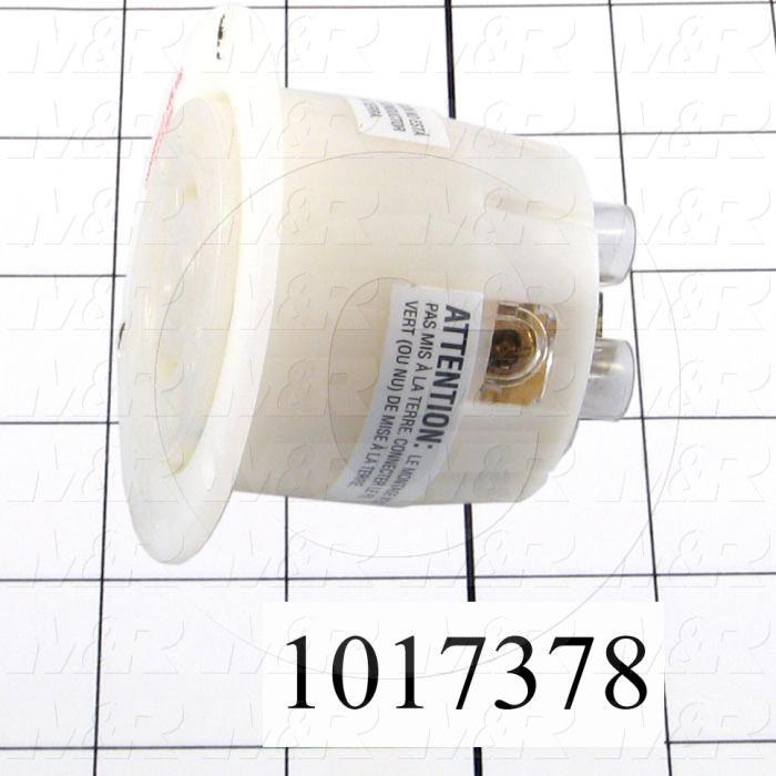 Connector for Power, Flanged Outlet, 4 Poles, 5 Wires, 277/480VAC, 3 Phase, 30A, NEMA L22-30R