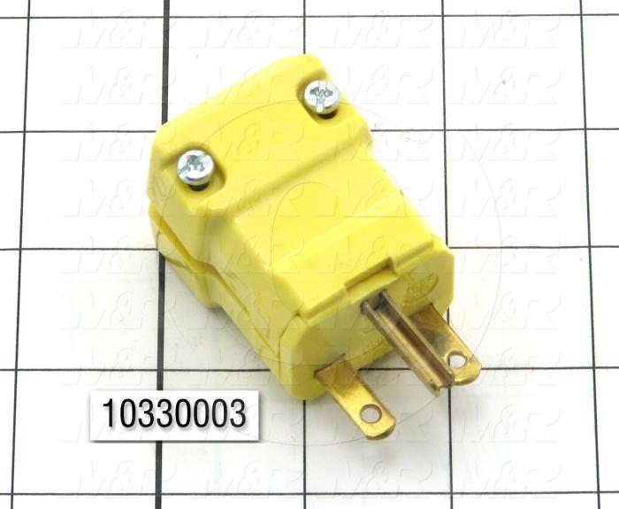 Connector for Power, Male Plug, 2 Poles, 3 Wires, 250V, 15A, NEMA 6-15P