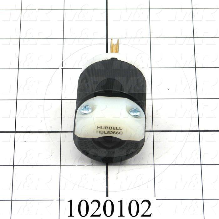 Connector for Power, Male Plug, 3 Poles, 3 Wires, 125V