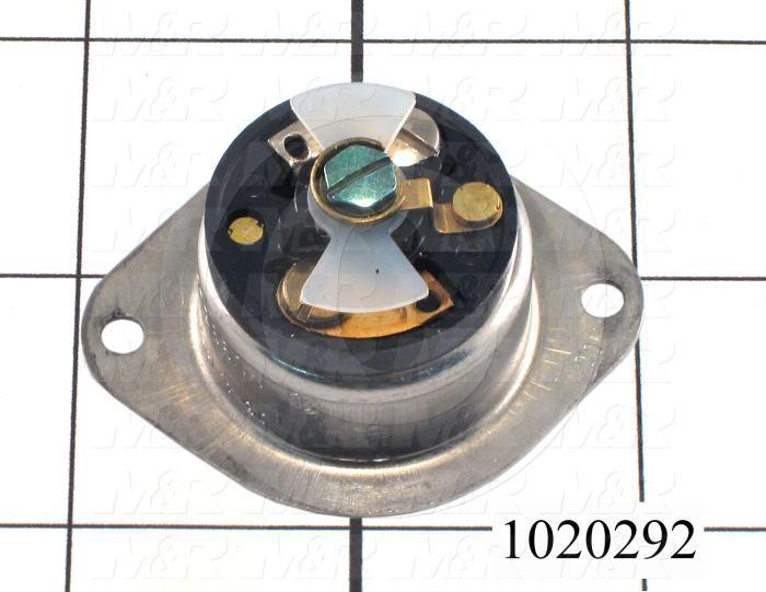Connector for Power, Three Way Locking, Receptacle, 2 Poles, 3 Wires, 125V, 15A