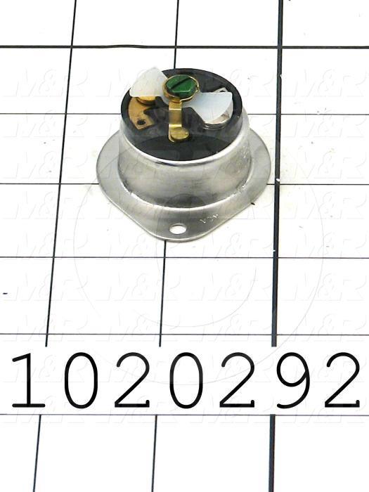 Connector for Power, Three Way Locking, Receptacle, 2 Poles, 3 Wires, 125V, 15A