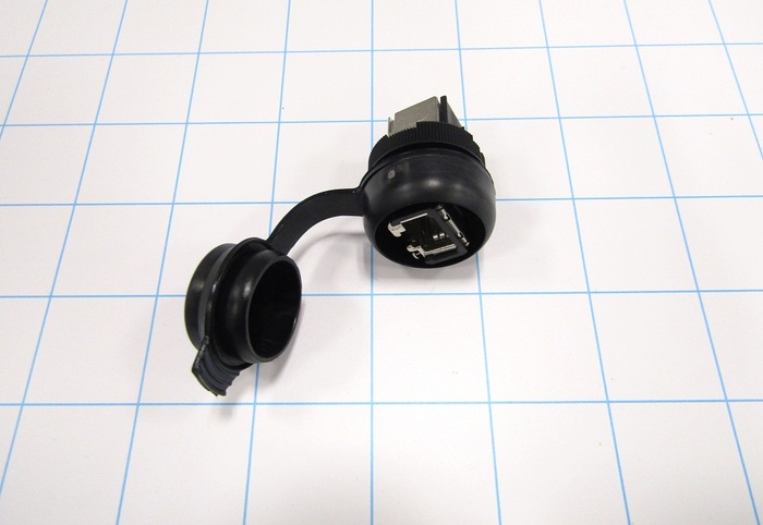 Connector, Panel Mount, Female/Female, RJ45, 24VDC, 1.5A