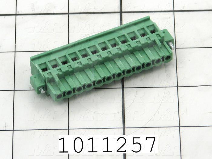 Connector, Plug, Female, 12-Contact, Screw Terminal, 5.08MM, 250V, 12A