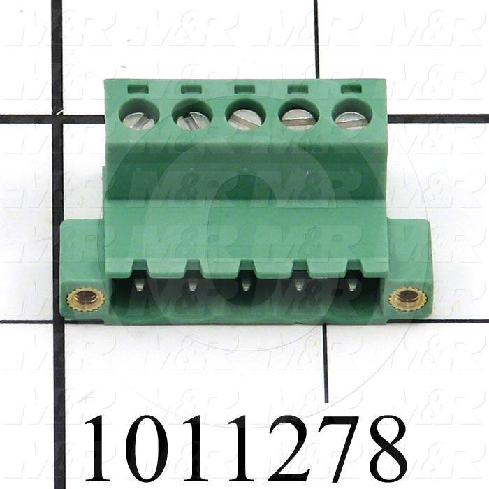Connector, Plug, Female, 5-Socket, TWISTLOCK Terminal, 5.08MM, 400VAC, 15A