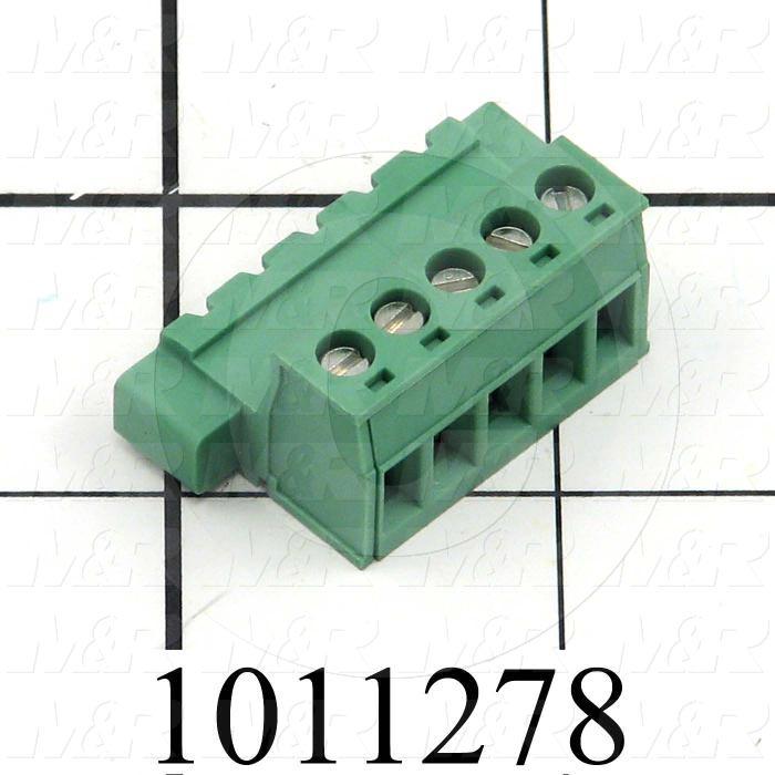 Connector, Plug, Female, 5-Socket, TWISTLOCK Terminal, 5.08MM, 400VAC, 15A