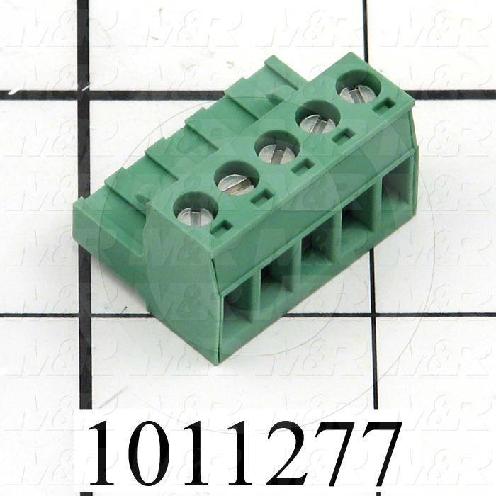 Connector, Plug, Male, 5-Pin, Screw Terminal, 5.08MM, 400VAC, 15A