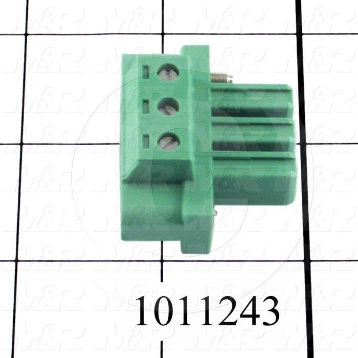 Connector, Power Plug, Female, 3-Contact, TWISTLOCK Terminal, 5.08MM, 400VAC, 15A