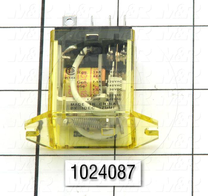 Control Relay, 2 Poles, 120VAC Coil Voltage, DPDT, 10A, 120VAC, Plug-in