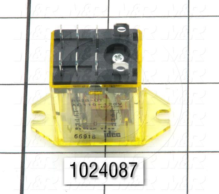 Control Relay, 2 Poles, 120VAC Coil Voltage, DPDT, 10A, 120VAC, Plug-in