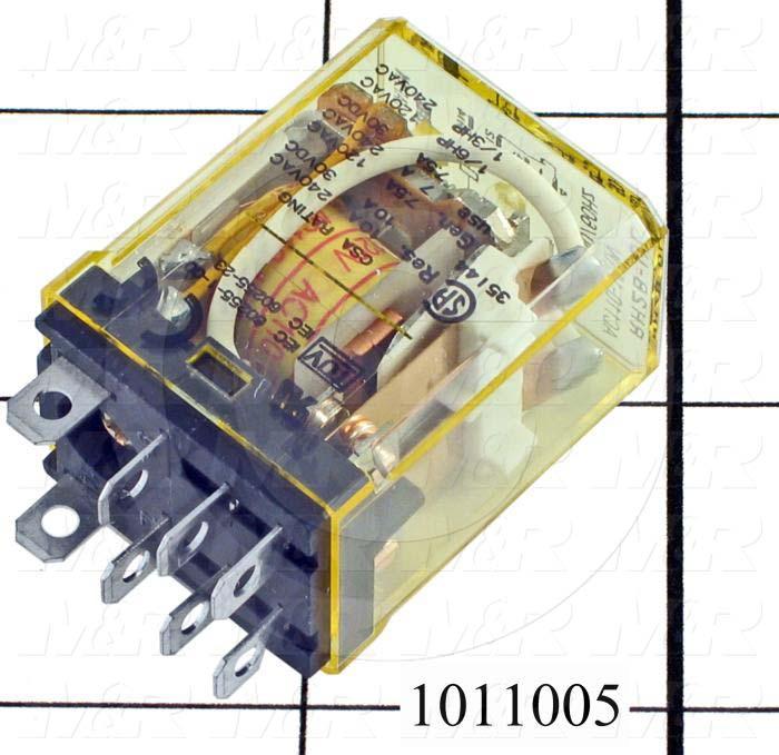 Control Relay, 2 Poles, 120VAC Coil Voltage, DPDT, with Indicator Light, 10A