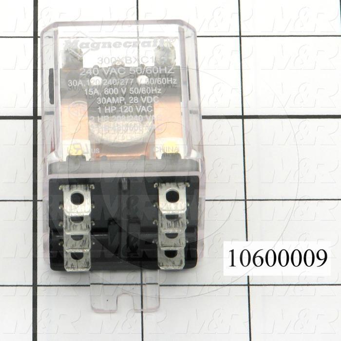 Control Relay, 2 Poles, 240VAC Coil Voltage, DPDT, 30A, 240VAC