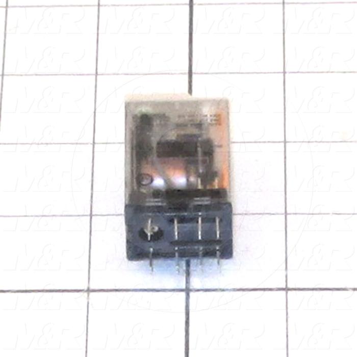 Control Relay, 2 Poles, 24VAC Coil Voltage, DPDT, 12A, 250V, Plug-in
