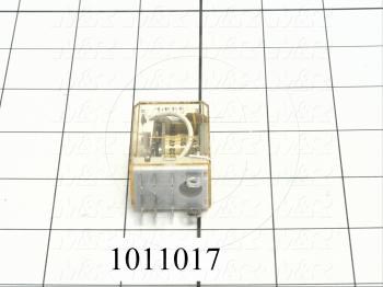 Control Relay, 2 Poles, 24VDC Coil Voltage, DPDT, with Indicator Light, 10A