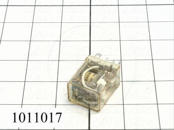 Control Relay, 2 Poles, 24VDC Coil Voltage, DPDT, with Indicator Light, 10A