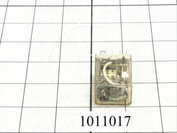 Control Relay, 2 Poles, 24VDC Coil Voltage, DPDT, with Indicator Light, 10A
