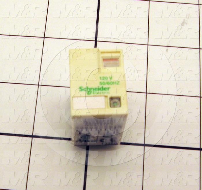 Control Relay, 4 Poles, 120VAC Coil Voltage, 4PDT, 6A, 250V, Plug-in, Without Latch