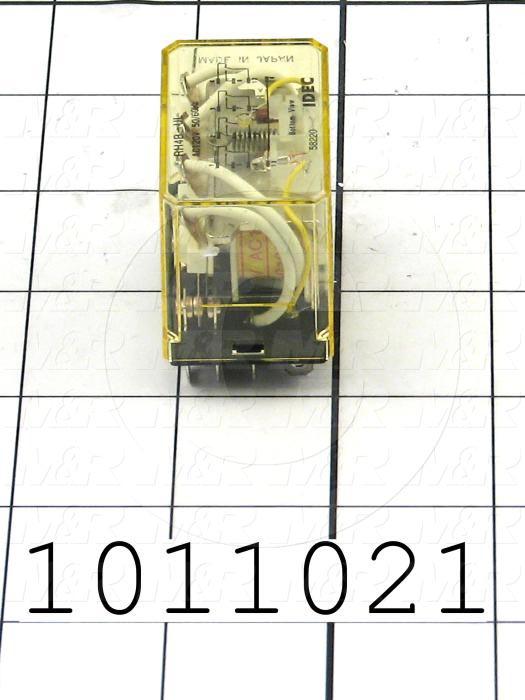 Control Relay, 4 Poles, 120VAC Coil Voltage, 4PDT, with Indicator Light, 10A, 230VAC