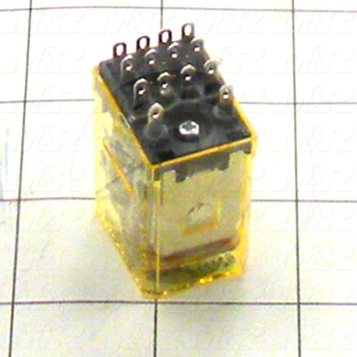 Control Relay, 4 Poles, 120VAC Coil Voltage, 4PDT, with Indicator Light, 1A, 230VAC
