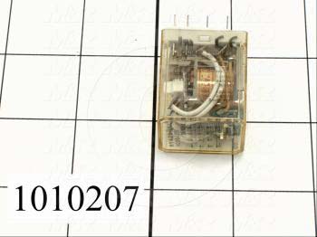 Control Relay, 4 Poles, 120VAC Coil Voltage, 4PDT, with Indicator Light, 1A