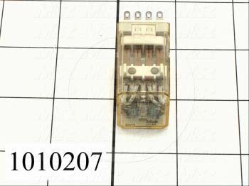 Control Relay, 4 Poles, 120VAC Coil Voltage, 4PDT, with Indicator Light, 1A
