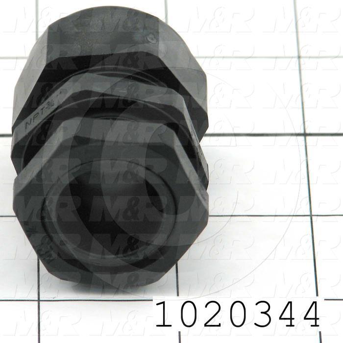 Cord Grip, Fitting, Straight, Nylon, 3/4" NPT