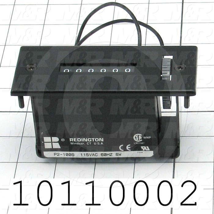 Counters, Resettable Counter, 6 Number of Digits, 115VAC, Knob Reset, Panel Mounting