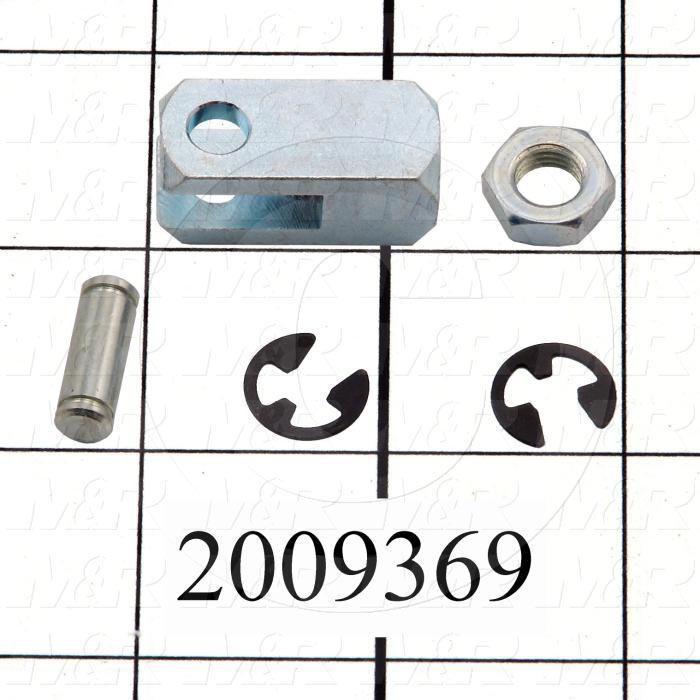 Cylinder Clevis, 5/16-24 Thread Size, 0.75 in. Width, 1.19" Length, 1/4" OD Pin Size