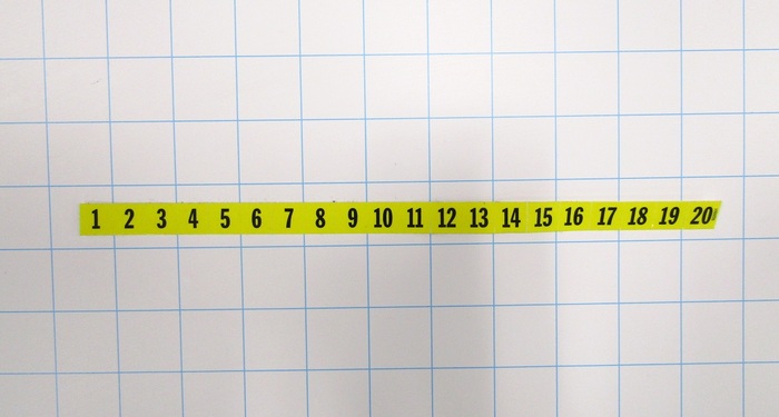 Decals & Documents, Alpha Numeric Decal Sheet, Black On Yellow 1-20 Numbers & Alpha A-I