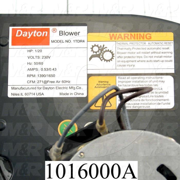 Direct Drive, Wheel Diameter 5-1/8", Max. RPM 1670, Voltage 230V 1PH 60Hz, With Thermal Protection, Temperature Rating 104F, Max. Air flow 271CFM