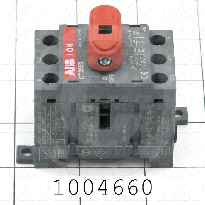 Disconnect Switch, 600VAC, 25A, 3 Poles