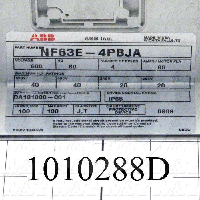 Disconnect Switch, 600VAC, 80A, 1pole