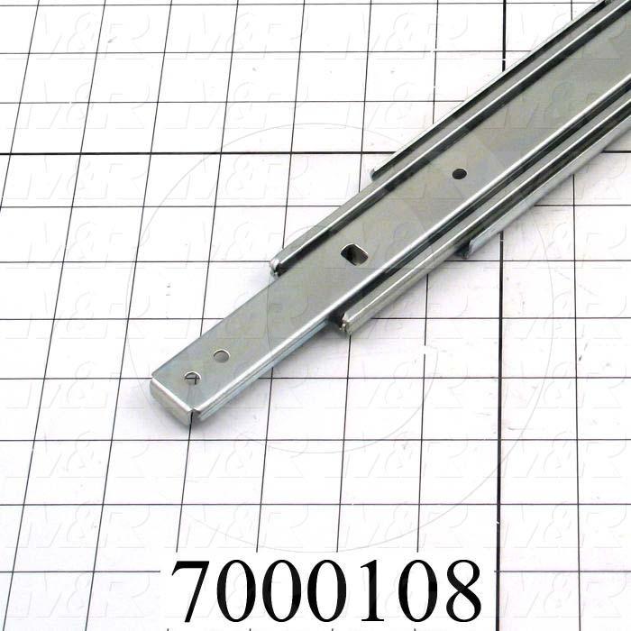 Drawer Slides, Side-Mount Lock-Open Precision Type, 26" Closed Length, 27" Travel Legth, 2" Hight, 1/2" Width, 127 Lb Load Rating