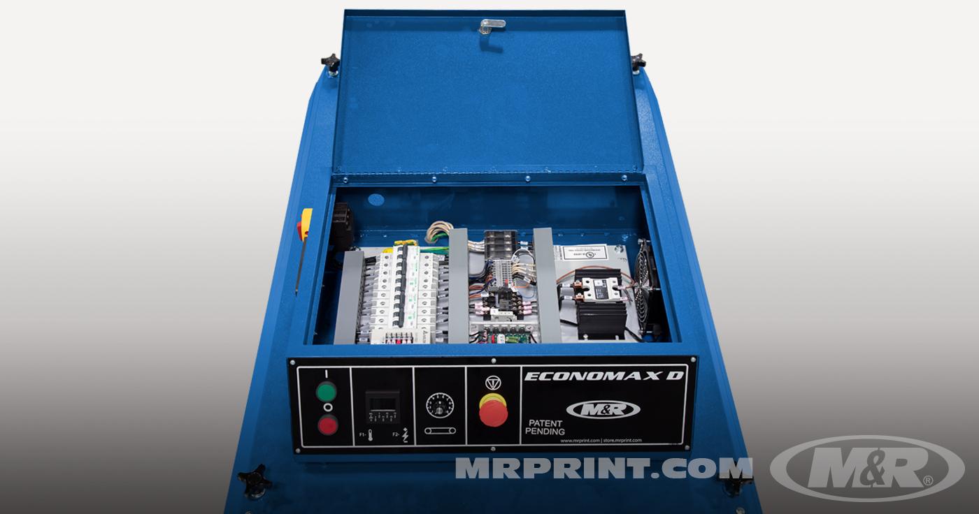 Top mounted control box gives easy access to breakers and electrical components for ease of service.