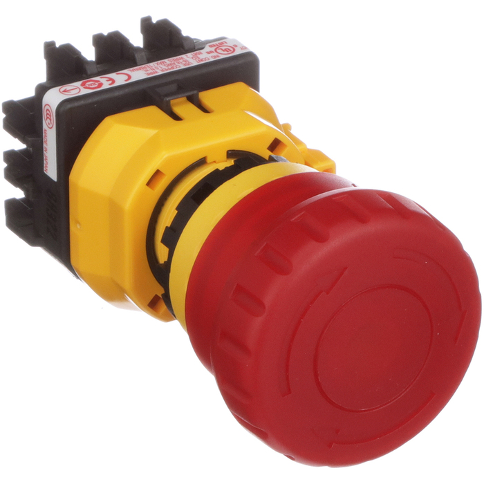 Emergency-Stop Switch, 22mm, 2NC, 1NO, LED, 24VDC