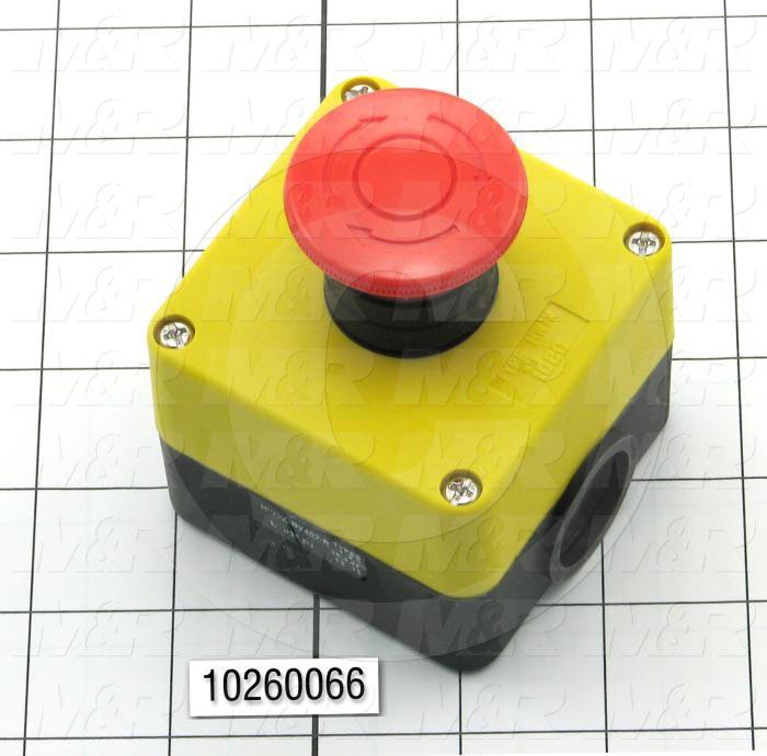 Emergency-Stop Switch, Station, Pushlock Turn Reset, 40mm Mushroom, 2NC