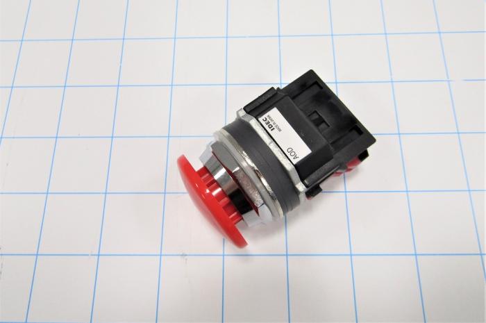 Emergency-Stop Switch, Unibody, Pushlock Turn Reset, 30mm, 40mm Mushroom, 1NC