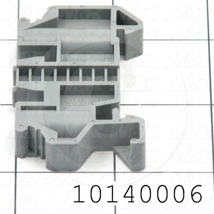 End Bracket, Din Rail Mount, 10mm, Gray